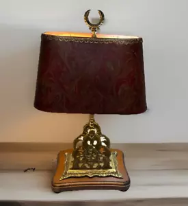 Antique Letter Holder Decorative Desk Lamp w Shade - Picture 1 of 15