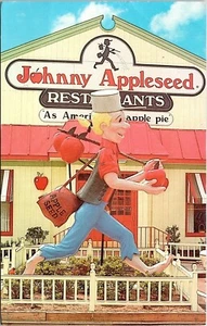 Johnny Appleseed Restaurant Corporate Office Animated Statue Postcard Unused UNP - Bild 1 von 2