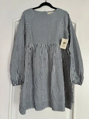 Nuevo con etiquetas Vestido a Rayas Tejido Tucker + Tate Girls, Mangas Abullonadas, Azul Talla 8 Foto 1 de 4