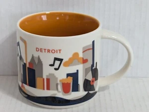 Starbucks Coffee Mug Detroit You Are Here Collection Cup 14oz Collector Series - Picture 1 of 7