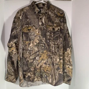 Columbia Mossy Oak Long Sleeve Button Up 100% Cotton Medium - Picture 1 of 9