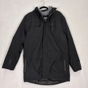 Helly Hansen Men's Black Fur Lined Hooded Zip Up Winter Jacket Size Large - Picture 1 of 14