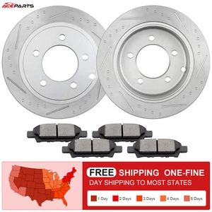 REAR 262MM DRILLED ROTOR + CERAMIC BRAKE PAD FOR JEEP COMPASS PATRIOT SEBRING - Picture 1 of 7