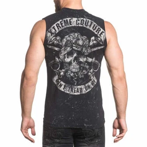 Xtreme Couture Men's T-shirt DON'T TREAD MUSCLE TEE Sleeveless Black - Picture 1 of 8
