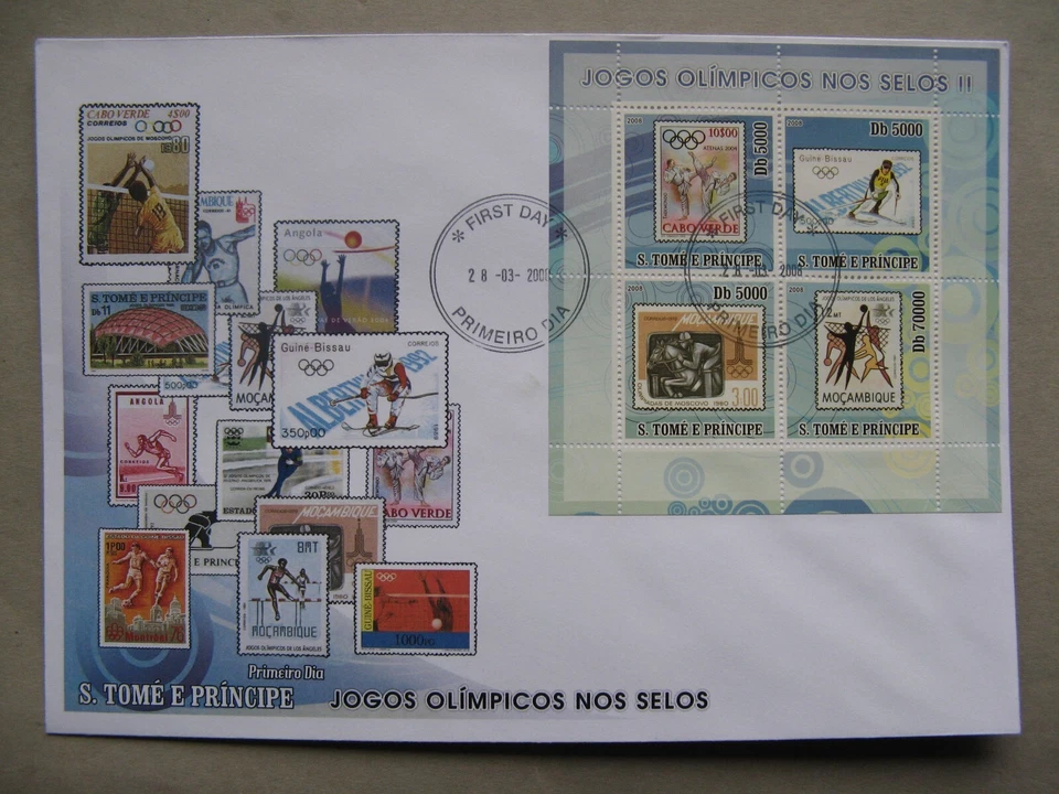 SAO TOMÉ & PRINCIPE, cover FDC 2008, S/S sports on stamps ao Taekwondo - Image 1 of 1