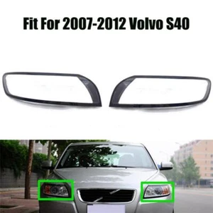 Pair Headlight Headlamp Clear Lens Left Right Cover For 2007-2012 Volvo S40 - Picture 1 of 5
