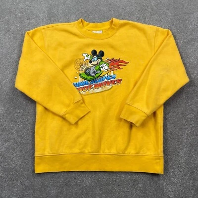 Disney Mickey Snowboard Gráfico Pullover Sudadera Juvenil Talla L 10/12 Amarillo Foto 1 de 4