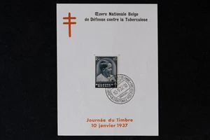 Belgium 1937 Souvenir Sheet Tuberculosis - French Version - Rare - Picture 1 of 2