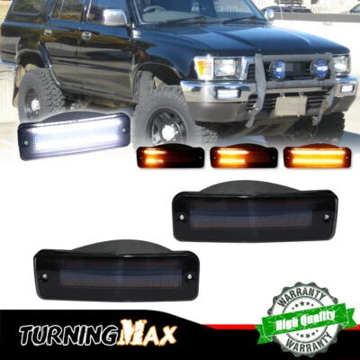 For Toyota T100 1993-1998 Smoke Dynamic Amber & White LED DRL Turn Signal Lights - Image 1 of 4