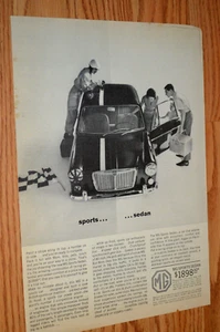 MG 1963 sedán deportivo original vintage anuncio impreso anuncio-63 - Imagen 1 de 1