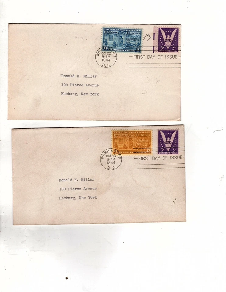 US FDC #E17 and E18 1944 Washington DC Special Delivery Motorcycle (mb14 - Image 1 of 1