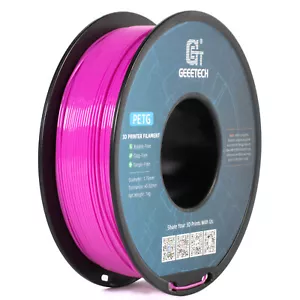 Filamento para impresora 3D Geeetech PETG rosa 1 kg/rollo 1,75 mm consumible fuerte y duradero - Imagen 1 de 7