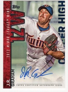 2015 TOPPS SERIES TWO J.R. GRAHAM CAREER HIGH AUTOGRAPH-#CHA-JGR - TWINS