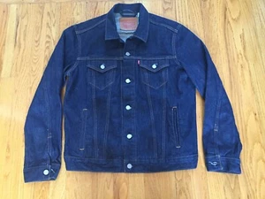 Levi's Herren The Trucker Jacke Dark Wash Denim Indigo Mantel L Neu ohne Etikett - Bild 1 von 7