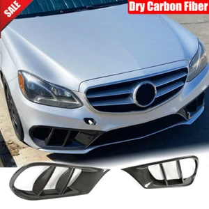 For Mercedes-Benz W212 E300 E350 E400 Dry Carbon Fog Lamp Grill Air Vent Covers - Picture 1 of 12