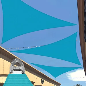 18-20FT Turquoise Triangle Heavy Duty Steel Wire Sun Shade Sail Backyard Outdoor - Picture 1 of 6