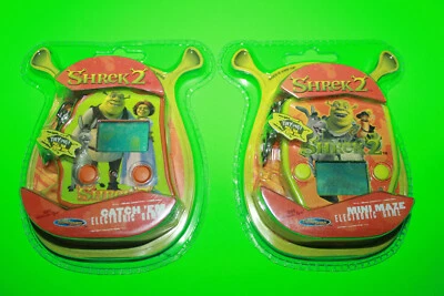 Juego electrónico vintage 2004 SHREK 2 Mini Maze & Catch 'Em de Techno Source NUEVO Foto 1 de 2