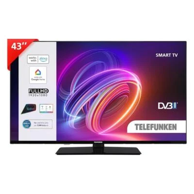 Telefunken Smart TV 43 Pollici Full HD Display LED Linux Nero TE43750B45I2 - Immagine 1 di 2