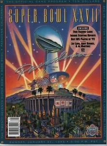 SUPER BOWL XXVII PROGRAM DALLAS COWBOYS vs BUFFALO BILLS 1/31/1993 WITH CARDS - Picture 1 of 1