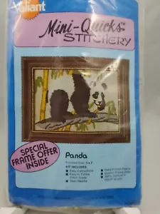 Vintage Valiant Mini Quicks Stitchery Panda Long Stitch Needlepoint Kit 5x7 - Picture 1 of 4