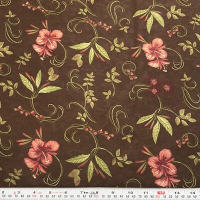 Northern Solitude by Holly Taylor for Moda Floral Brown Cotton by the HALF YARD - Image 1 of 2
