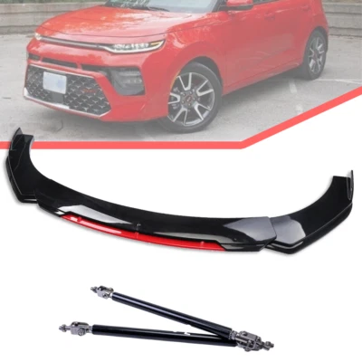 Front Bumper Lip Spoiler Body Kit Red +Strut Rods For Kia Soul 2010-2022  Foto 1 de 4