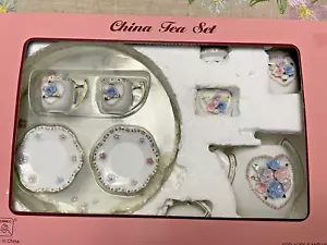 Miniature Pink Floral Tea Set Porcelain Retired Child's Summco Ranger Gift 2000 - Picture 1 of 10