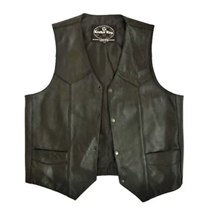 Leather King Herren Classic Snap Front Leder Western Biker Weste Herren 44 L - Bild 1 von 10