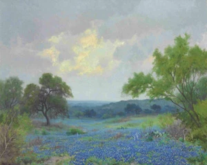 Texas Bluebonnets Landscape Oil painting Art Wall Decor Hand Painted on Canvas - Picture 1 of 5