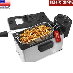 Electric Deep Fryer 3.5Qt Timer Removable Basket Adjustable Temp Odor Filter New - Bild 1 von 6