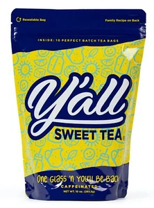 Y'all Sweet Tea - Pack of 10 Perfect Batch Tea Bags - One Gallon Size Caffein... - Picture 1 of 9