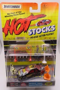 Matchbox Hot Stocks 1992 Pit Stop Action Playset Squadra Campione - Foto 1 di 1