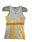 Adidas Stella Mccartney Ladies Vest Top Size 6 Xs White Yellow Sport Running Gym