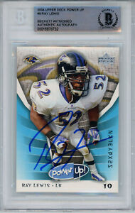 Ray Lewis Signed 2004 Upper Deck Power Up #9 Trading Card Beckett Slab 43372