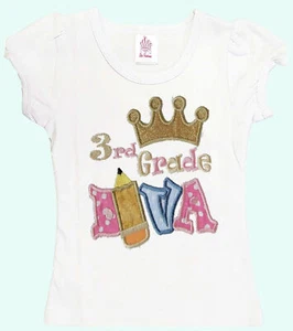 Back-to-School Must-Have: Girls' 3rd Grade Tee - Trendy School Clothes Cute Girl - Picture 1 of 6