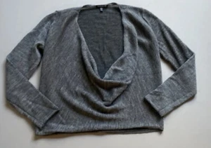 Eileen Fisher Women’s PS Grey Alpaca Wool Blend Cowl Neck Sweater - Italian Yarn - Picture 1 of 12