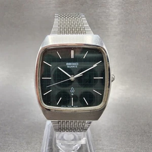 Reloj Seiko Hombre 30mm Esfera Verde Tono Plateado 7830-5030 Batería Nueva - Imagen 1 de 11