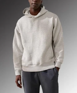 Abercrombie & Fitch YPB strukturierter gerippter Popover-Hoodie hellgrau Herren Medium - Bild 1 von 8