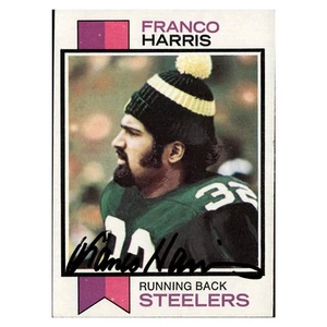 Franco Harris Pittsburgh Steelers Autogramm signed 1973 Topps (JSA COA) - Bild 1 von 2