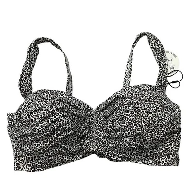 Sujetador con aros Coco Reef Bikini Bandeau Top Talla 32/34D Marrón Animal Convertible  Foto 1 de 4