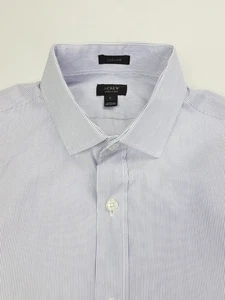 J. Crew Ludlow Größe Small langärmliges Herrenhemd weiß blau gestreift mit gespreiztem Kragen - Bild 1 von 10