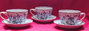 Set of 3 Blue Danube Cups and Saucers 50th Anniversary Mark Xlnt Cond. - Picture 1 of 9
