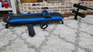 Tragbarer Traktionstisch zur Schmerzlinderung im unteren Rücken, 350 lb Kapazität - blau/schwarz - Bild 1 von 5