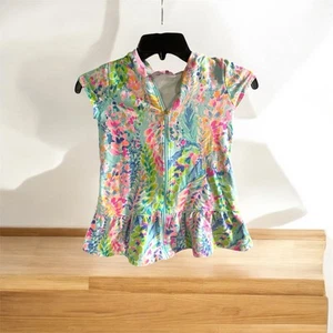 Lilly Pulitzer Kids Girls Swim Cover Up Size S (4-5T) Hooded Ruffle Summer - Picture 1 of 6
