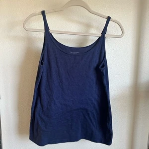 Eileen Fisher dunkelblaues und blau gestreiftes Damen-Tanktop. - Bild 1 von 7
