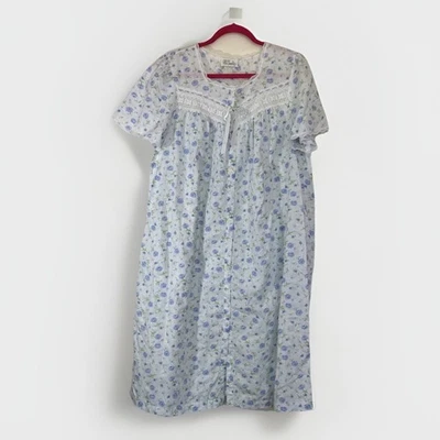 De Colección Talla M Casa Abrigo Camisón Bata Azul Floral Cottagecore Hada Romántico Aireado Foto 1 de 4
