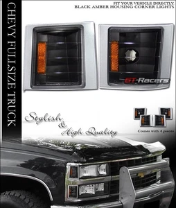 Luces de esquina de estacionamiento ámbar negras para camioneta/SUV Chevy C10 1994-2000 lámparas k2 - Imagen 1 de 3