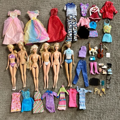 Lote Ropa y Accesorios Muñecas Barbie Vintage 1999 Y2K ASU Genuino Mattel Foto 1 de 4