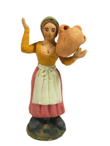 Frau mit Krug 10 cm aus neapolitanischer Terrakotta - Wassermann Schäfer für Krippe - Bild 1 von 3