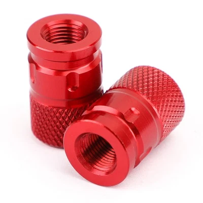 2PCS ANTIVOL CNC BOUCHONS DE VALVES DE ROUES ROUGE POUR MOTOS AUTOS CYCLOS VÉLO' - Image 1 of 4